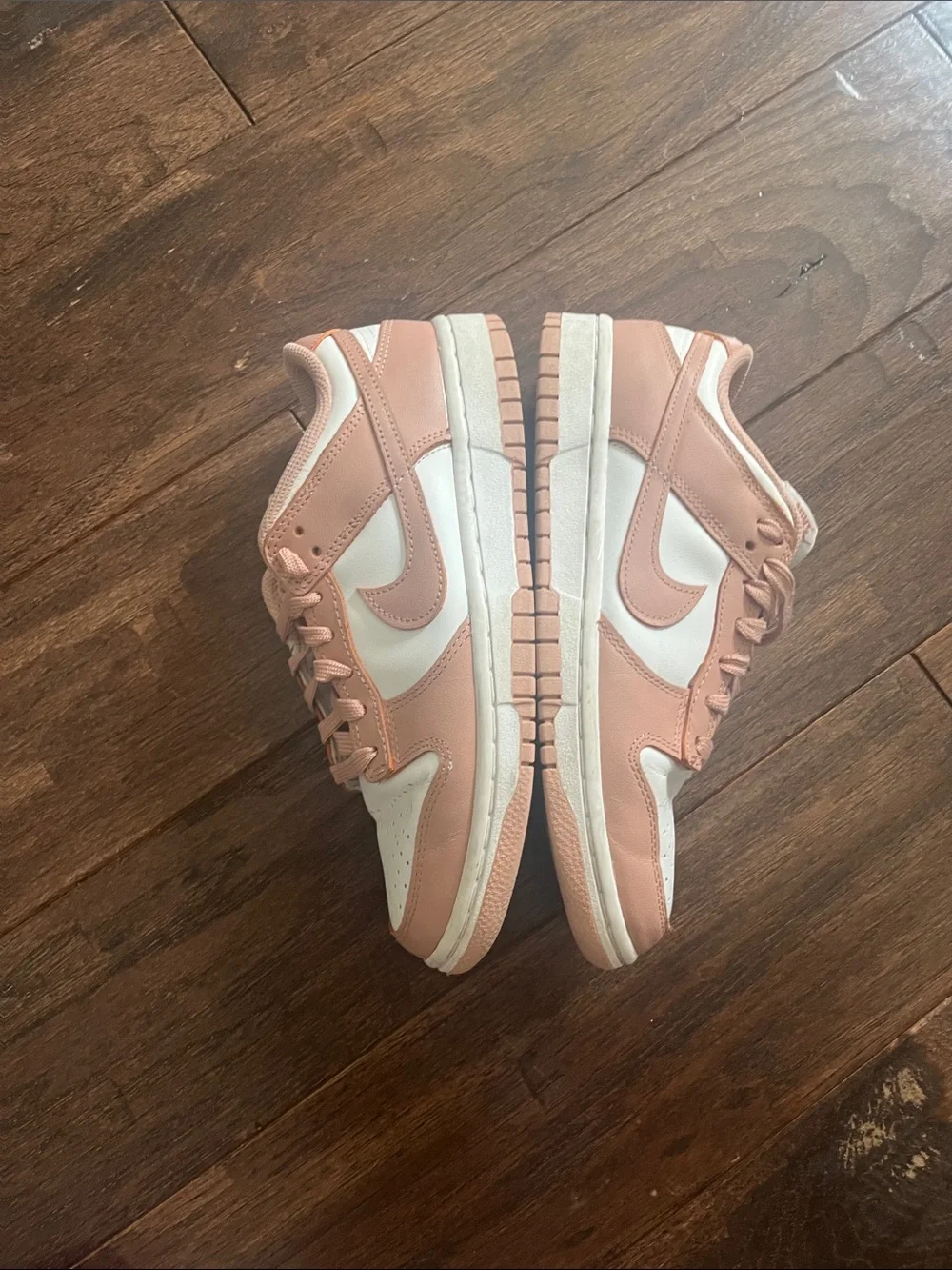 Nike Low-Top Dunks in Blush Pink & White